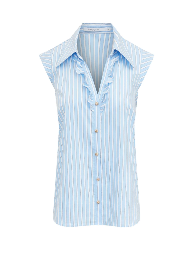 Sleeveless button-down blouse