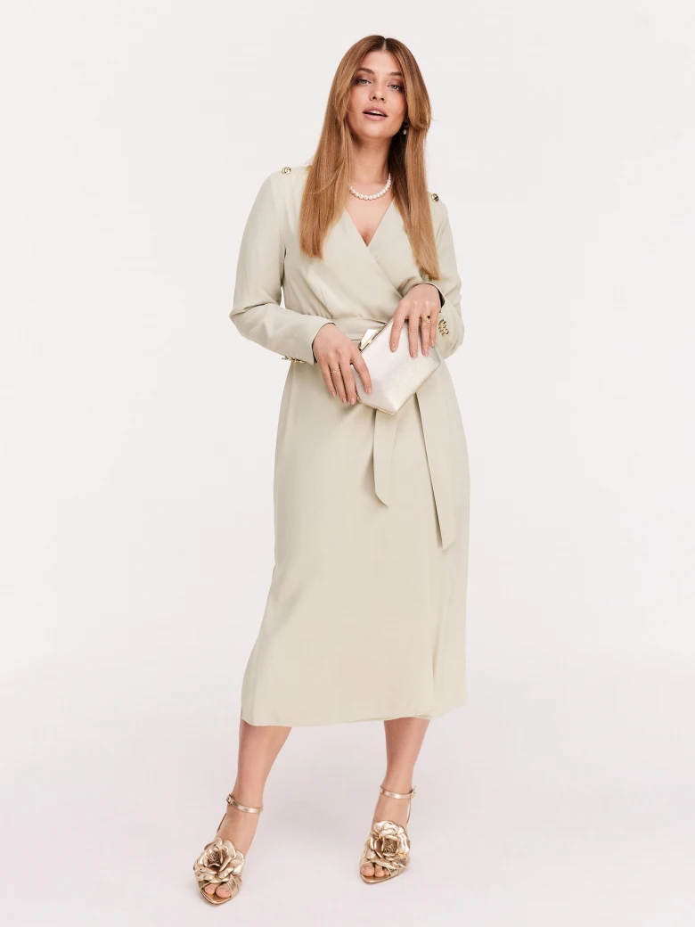 Elegant beige knee-length dress