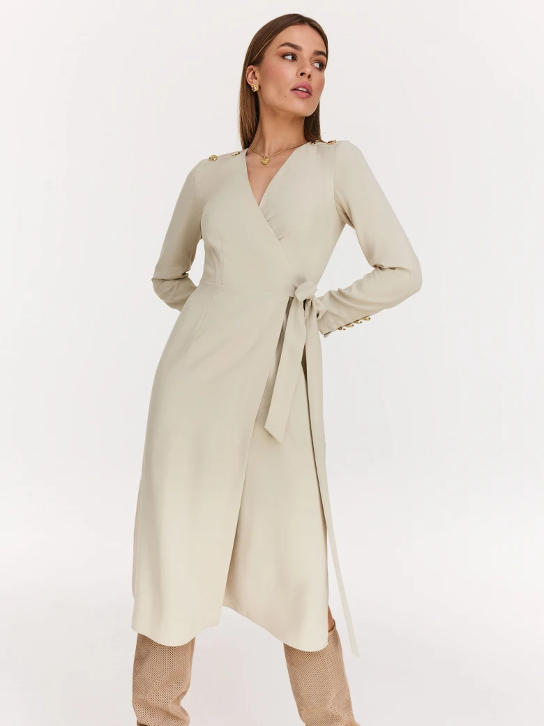 Elegant beige knee-length dress