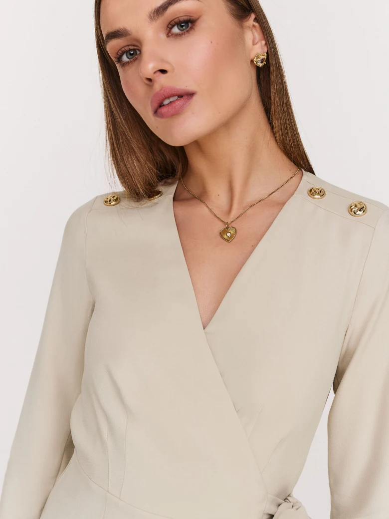 Elegant beige knee-length dress