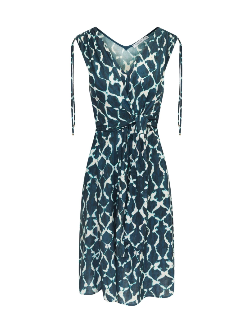 Blue knee-length dress