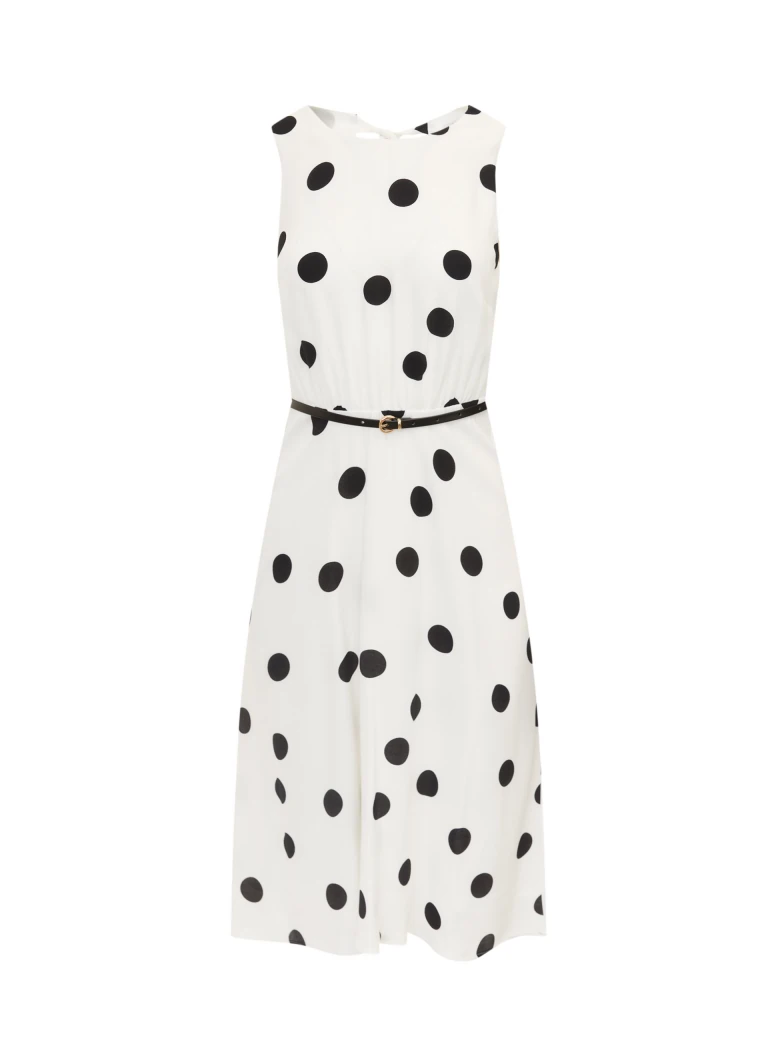 Pea-print midi dress