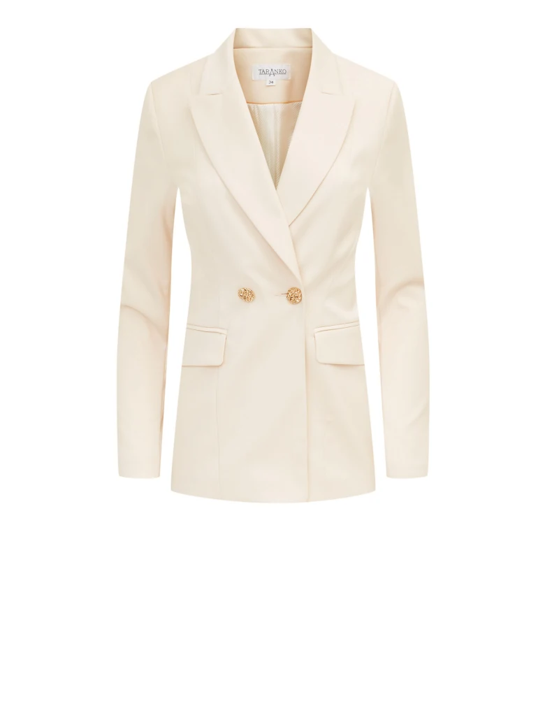 Cream suit jacket with decorative buttons