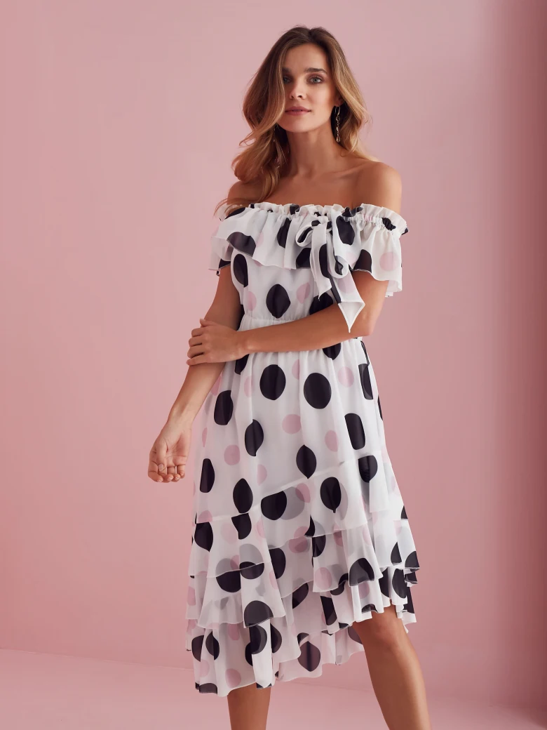 SPANGLED FLORAL PATTERN DRESS