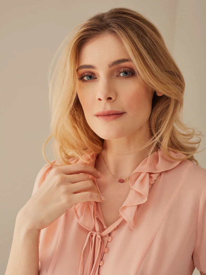 BLOUSE WITH TIES AT THE NECKLINE