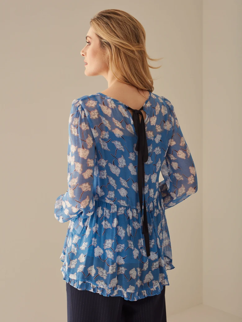 ETHEREAL BLOUSE WITH BOW AT THE BACK