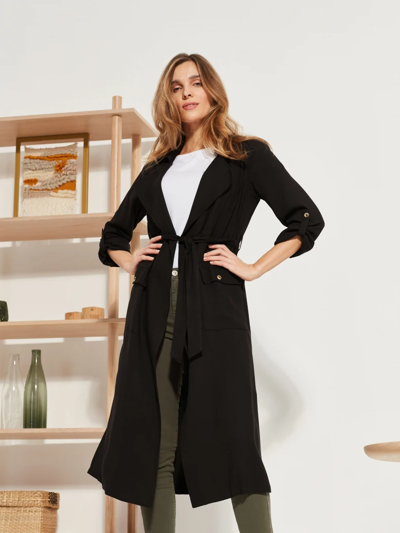 LIGHTWEIGHT COAT WITH TIE