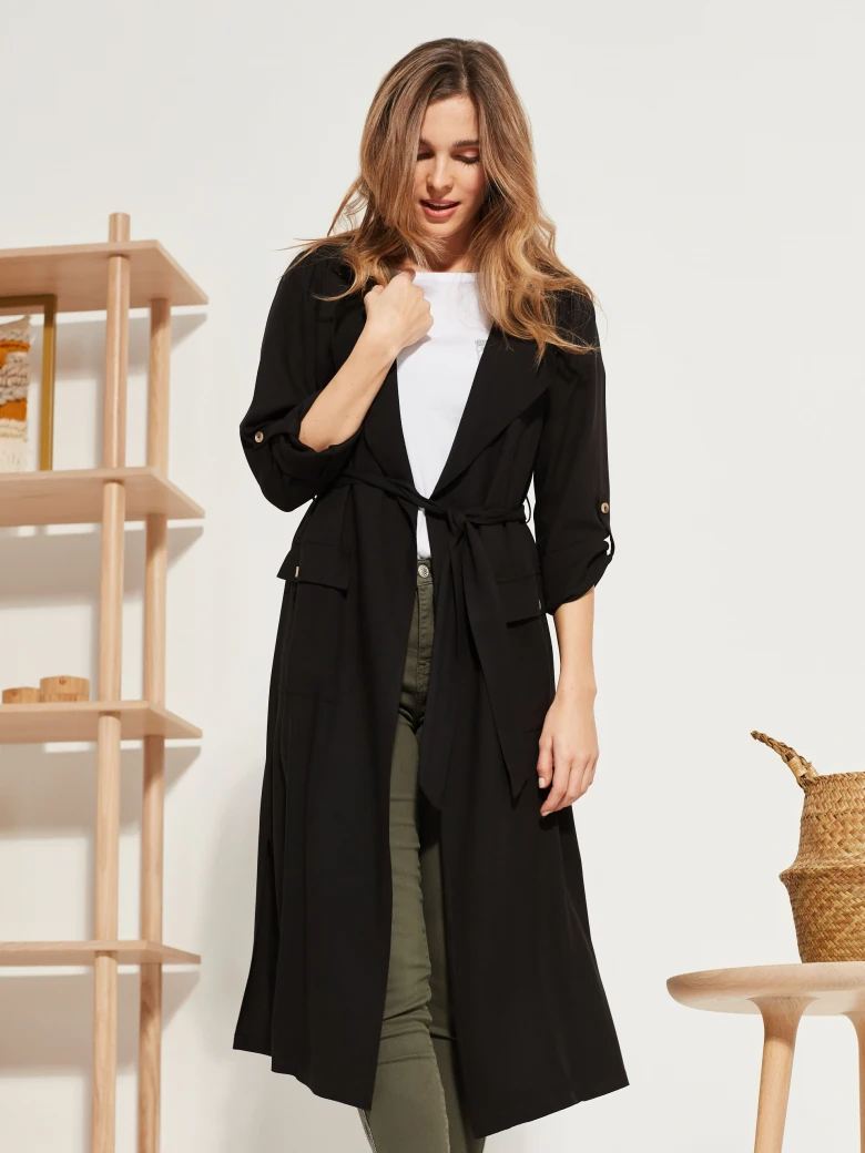 LIGHTWEIGHT COAT WITH TIE