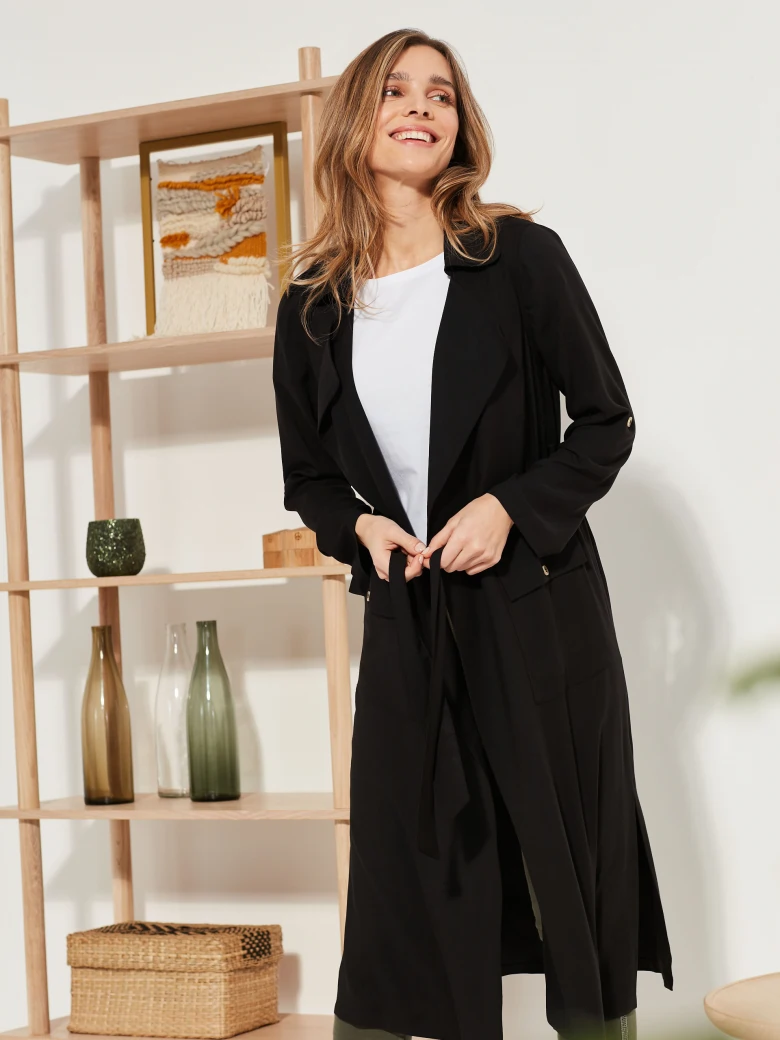 LIGHTWEIGHT COAT WITH TIE