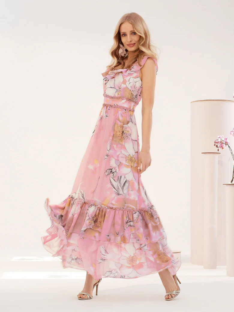 MAXI DRESS WITH FRILLS