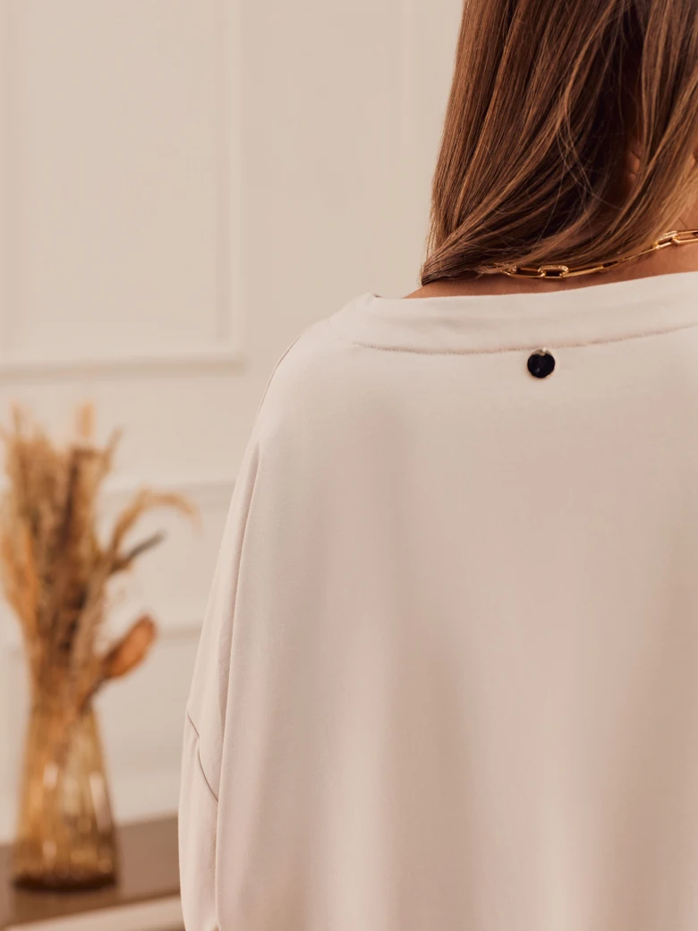 BEIGE BLOUSE WITH RUFFLE