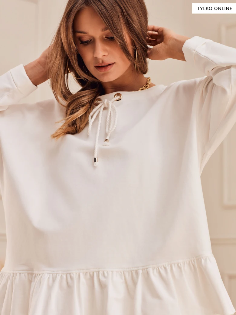 WHITE LONG SLEEVE BLOUSE