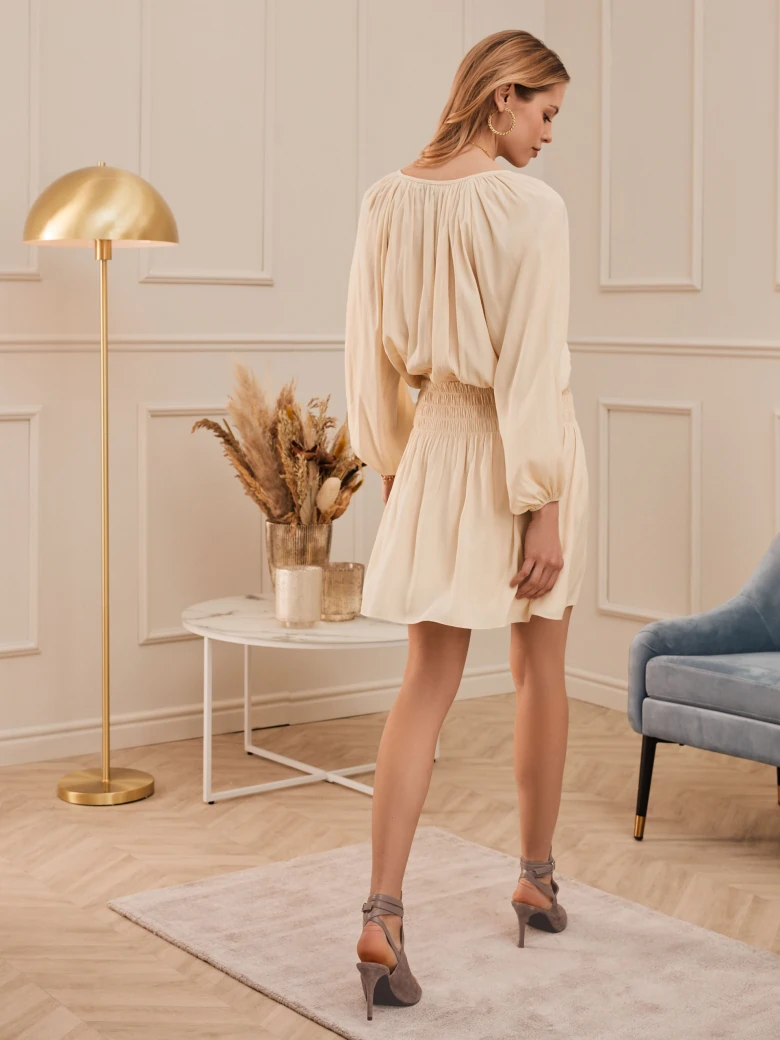 SHORT ECRU DRESS