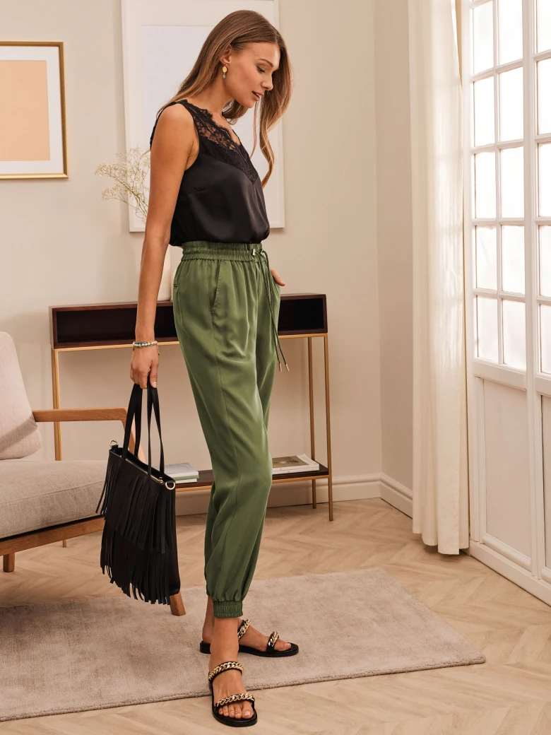 GREEN DRAWSTRING PANTS