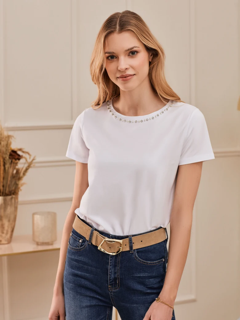 NAVY BLUE HIGH-WAISTED DENIM PANTS