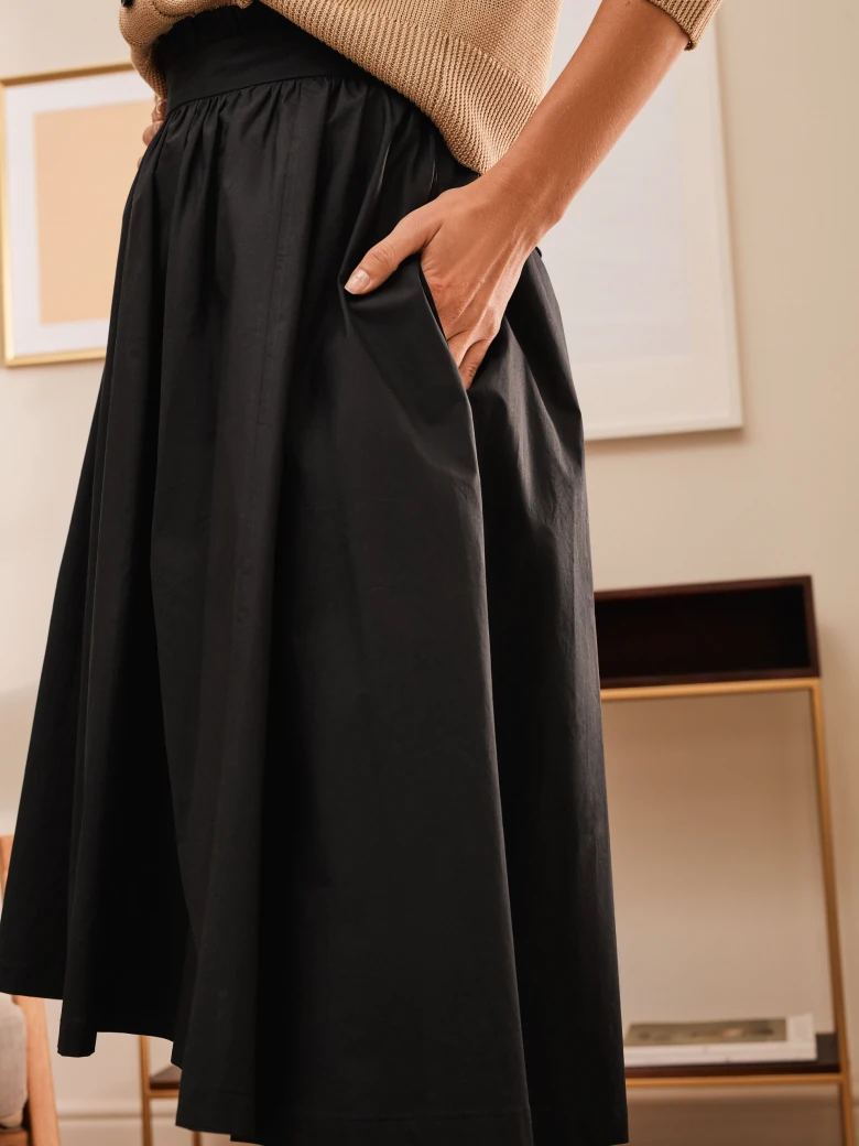 BLACK MIDI SKIRT