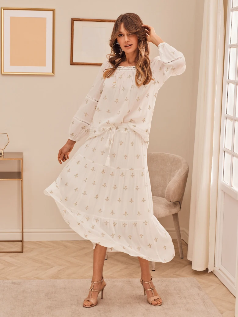 WHITE MAXI SKIRT
