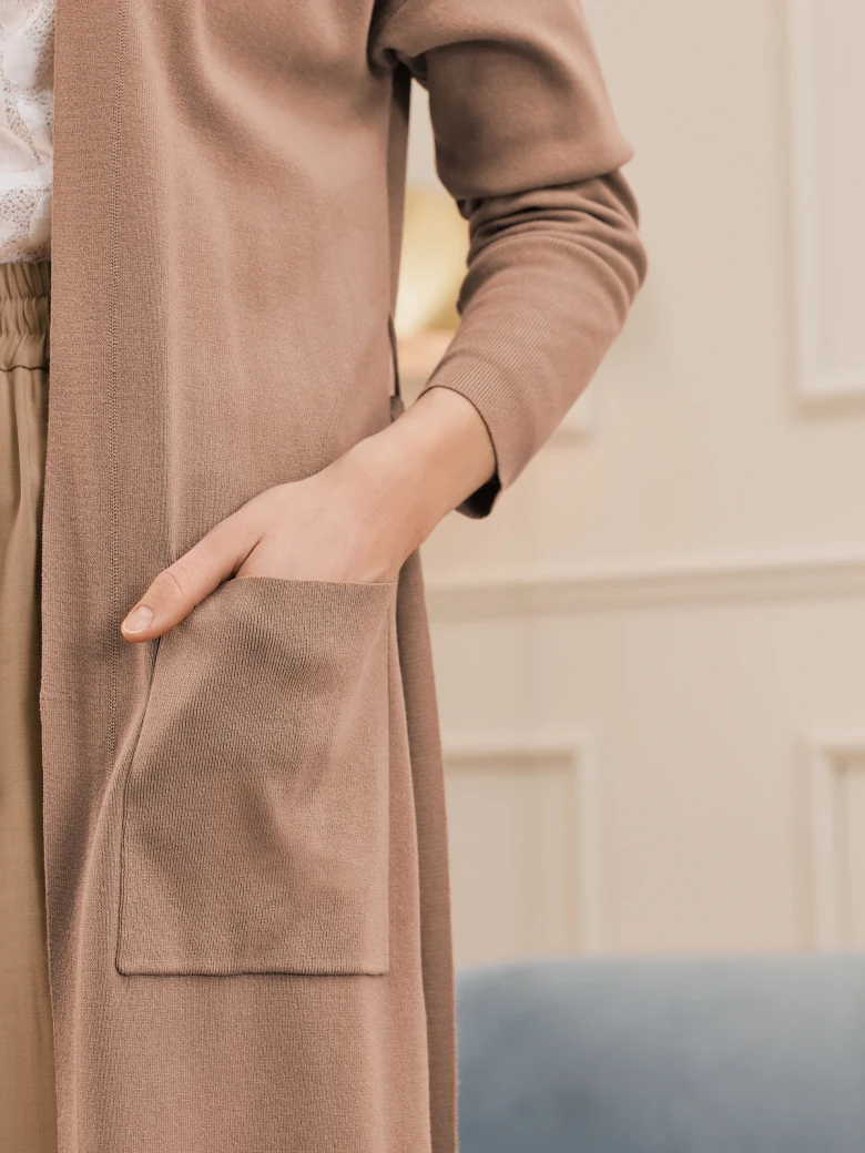 BEIGE LONG CARDIGAN