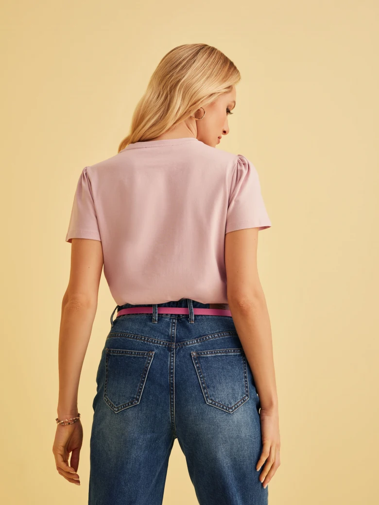 PINK BLOUSE WITH BOW