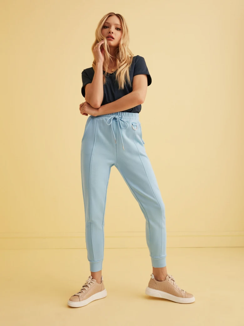 NAVY BLUE BLOUSE WITH V NECKLINE