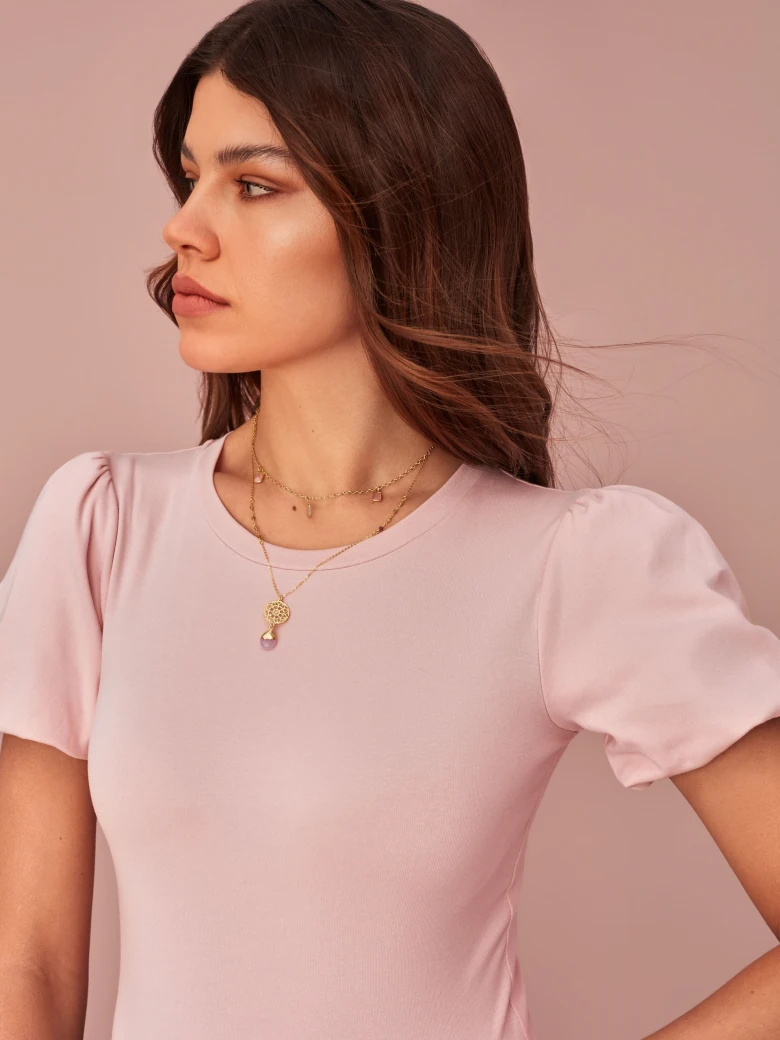 PINK BODY WITH PUFF SLEEVES