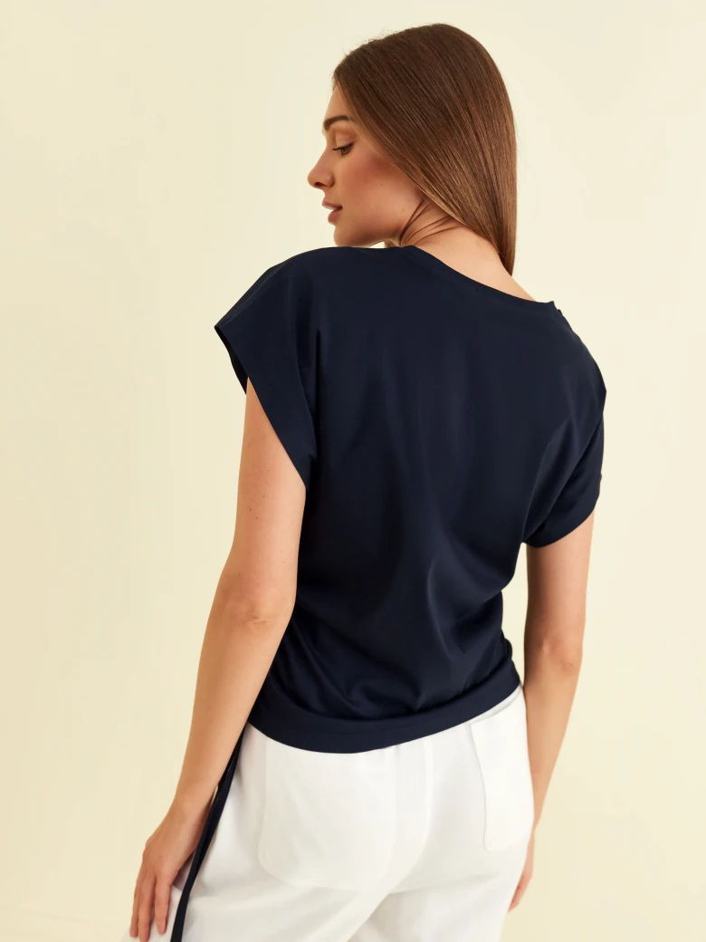 NAVY T-SHIRT WITH SHORT SLEEVES