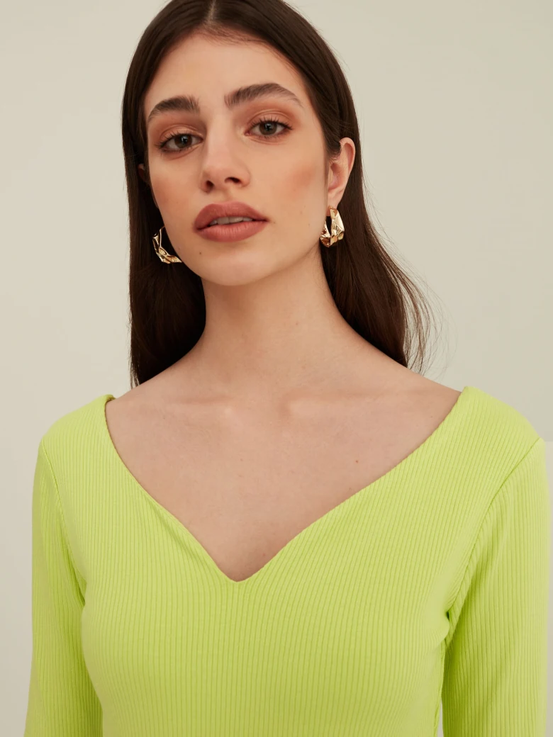LIME GREEN LONG SLEEVE BODYSUIT