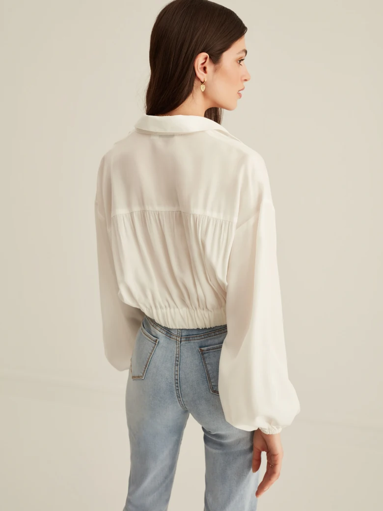 WHITE BLOUSE WITH BINDING