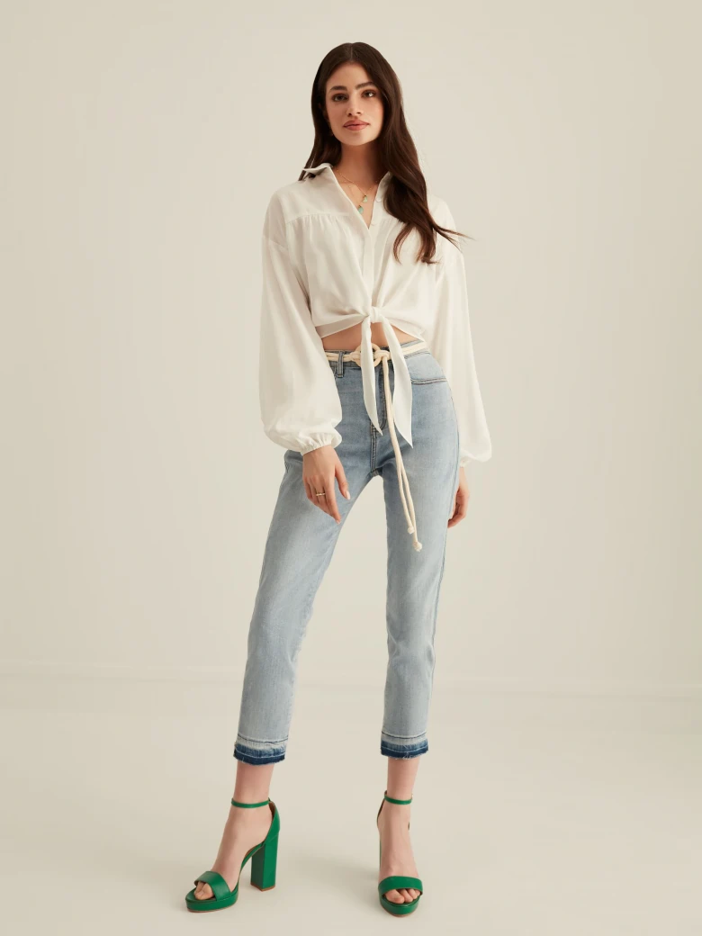 WHITE BLOUSE WITH BINDING