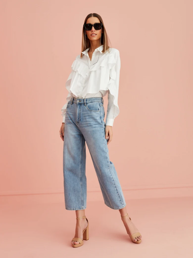 WHITE RUFFLED SHIRT