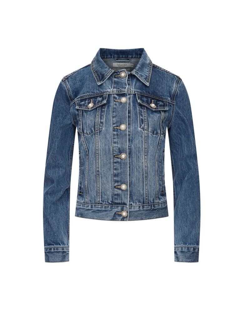 DENIM JACKET WITH PEARL BUTTONS