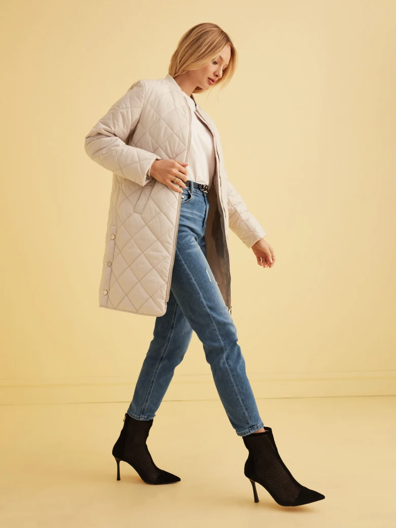 BEIGE QUILTED COAT