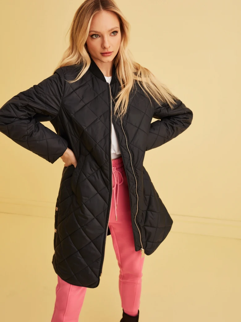 BLACK QUILTED COAT