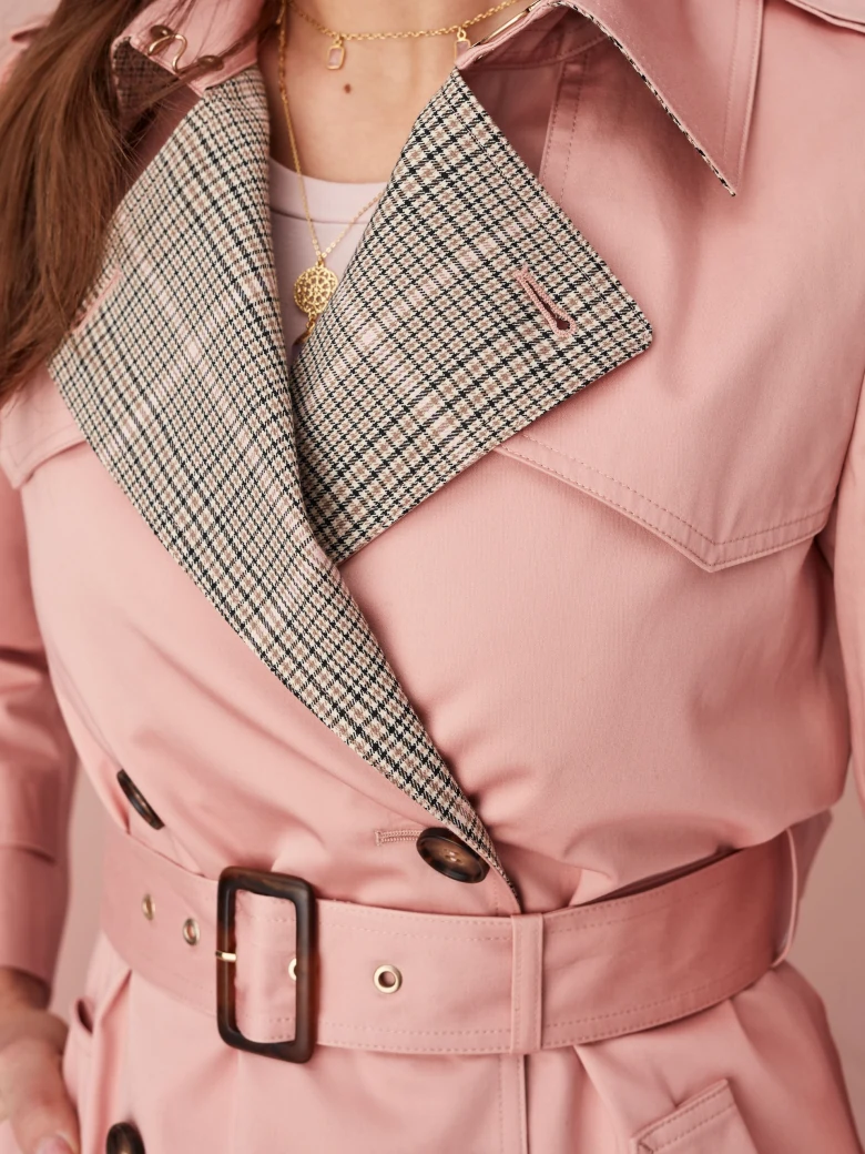 PINK DOUBLE-BREASTED TRENCH