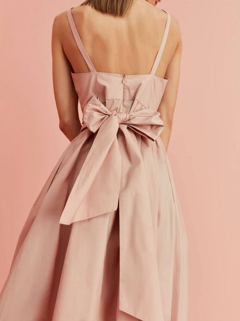 BEIGE DRESS WITH TIE DETAIL