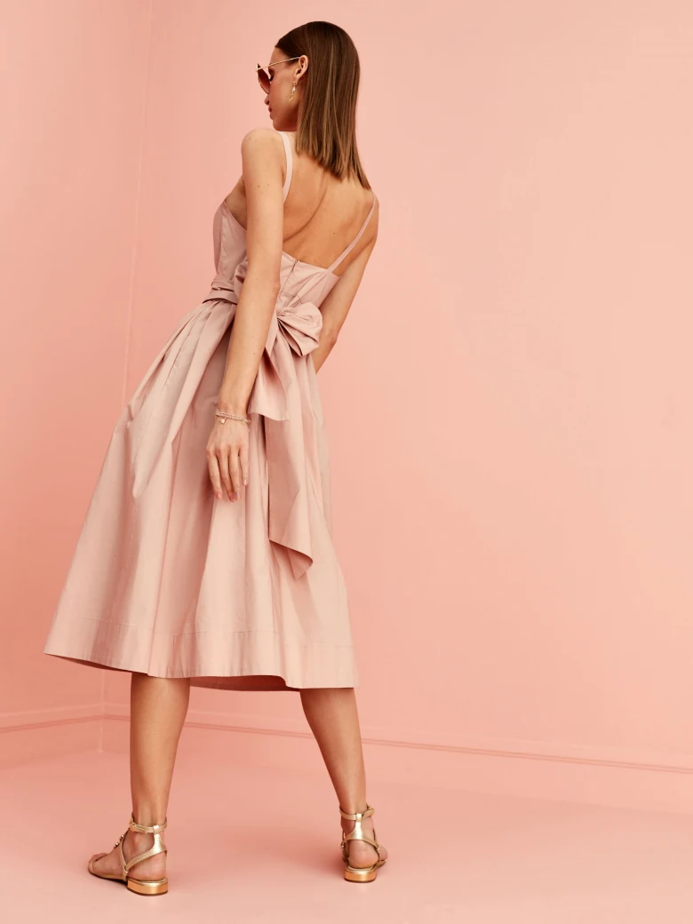 BEIGE DRESS WITH TIE DETAIL