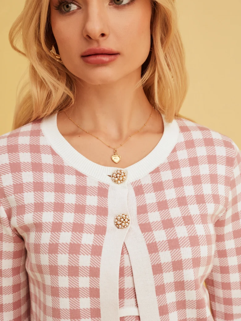 KNITTED CHECKERED DRESS