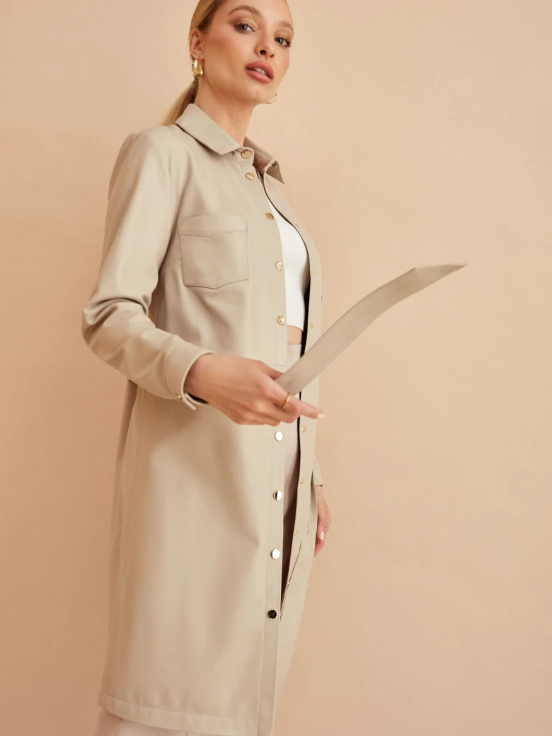 BEIGE LEATHER DRESS