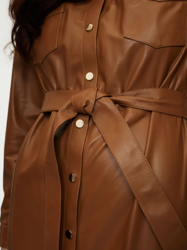 BROWN LEATHER DRESS