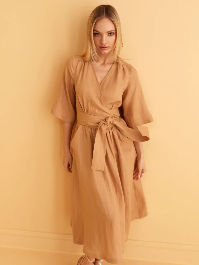 LINEN MIDI DRESS