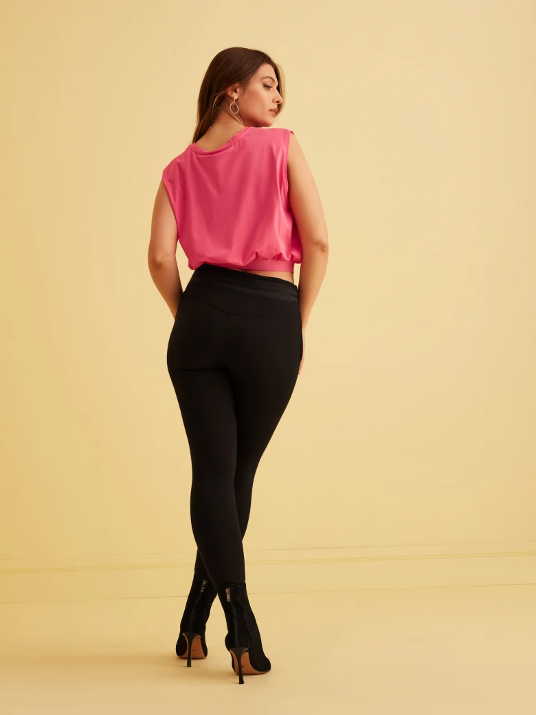 CZARNE LEGGINSY Z WYSOKIM STANEM