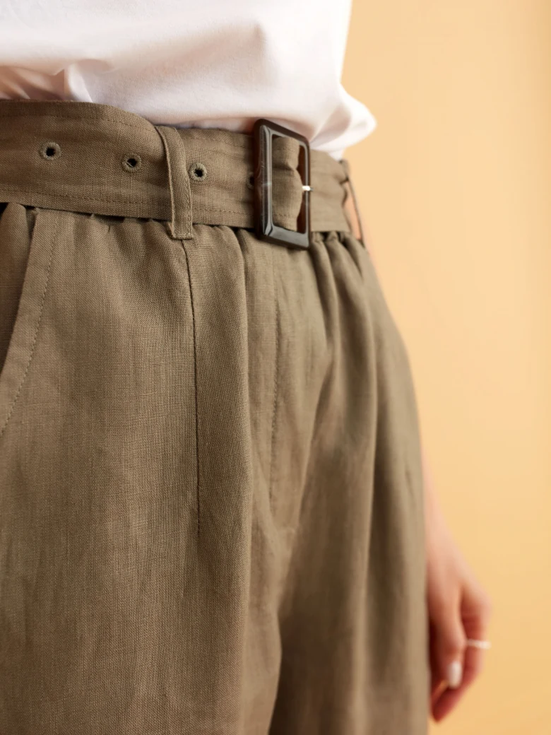 LINEN CIGARETTE PANTS