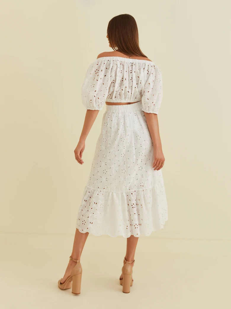 OPENWORK MIDI SKIRT