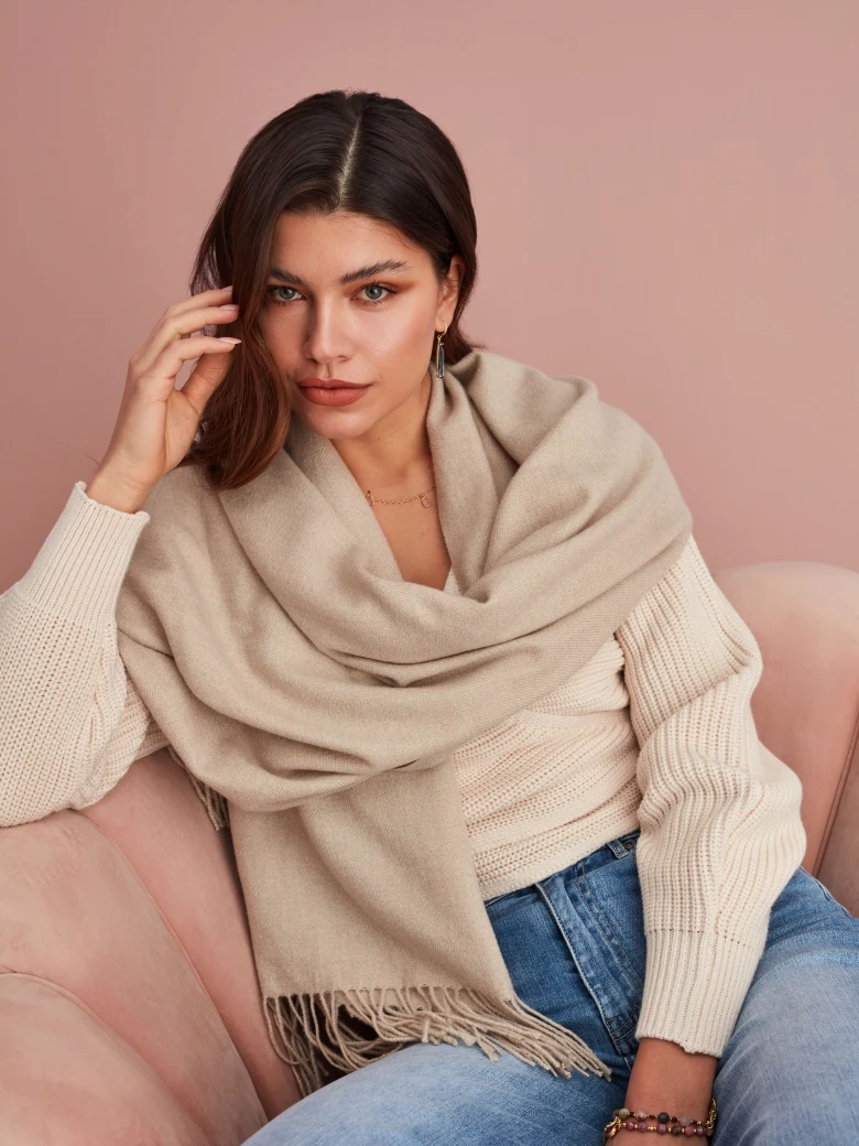 BEIGE WRAP CARDIGAN