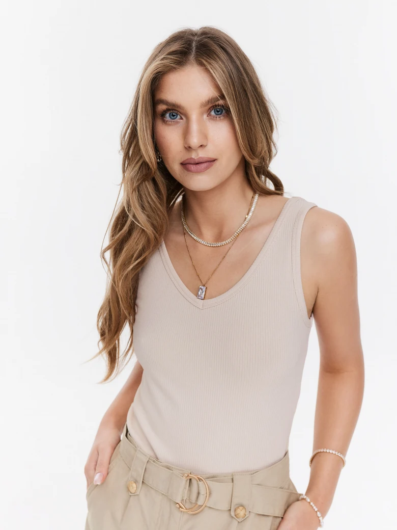 Beige viscose top