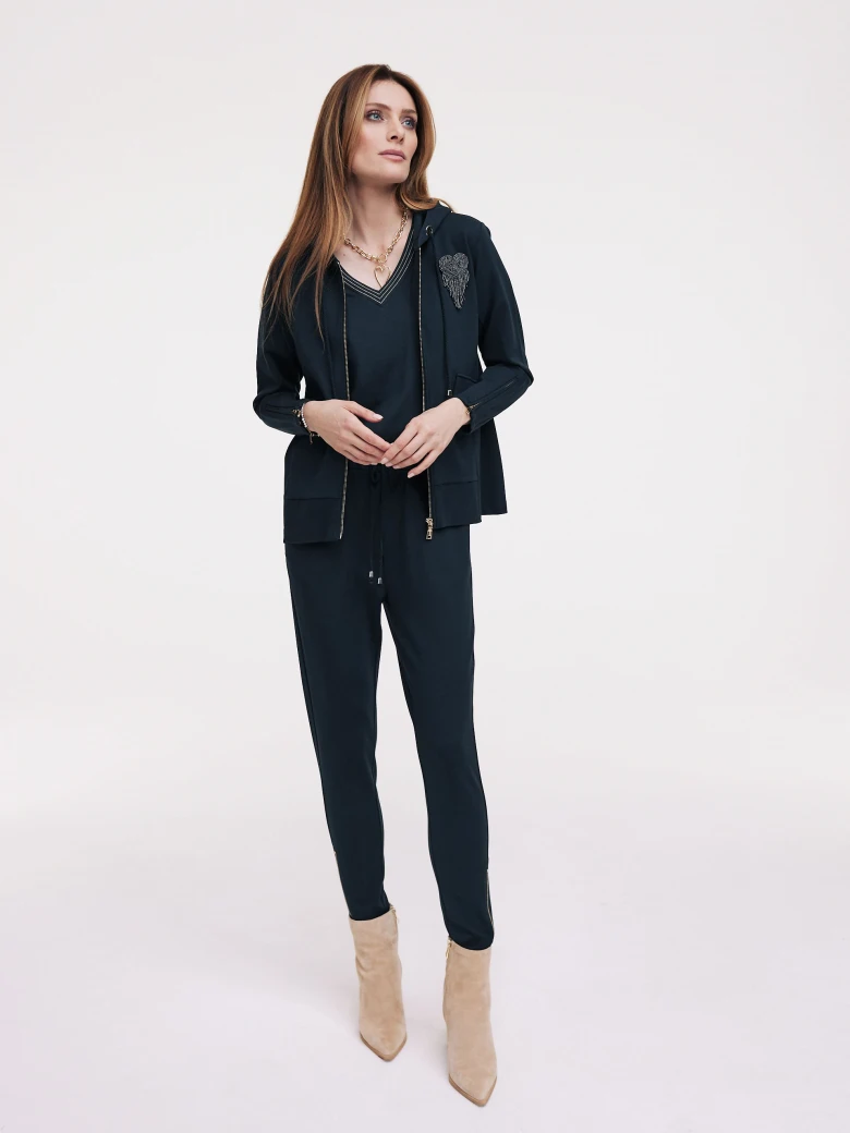 Navy blue zip-up hoodie