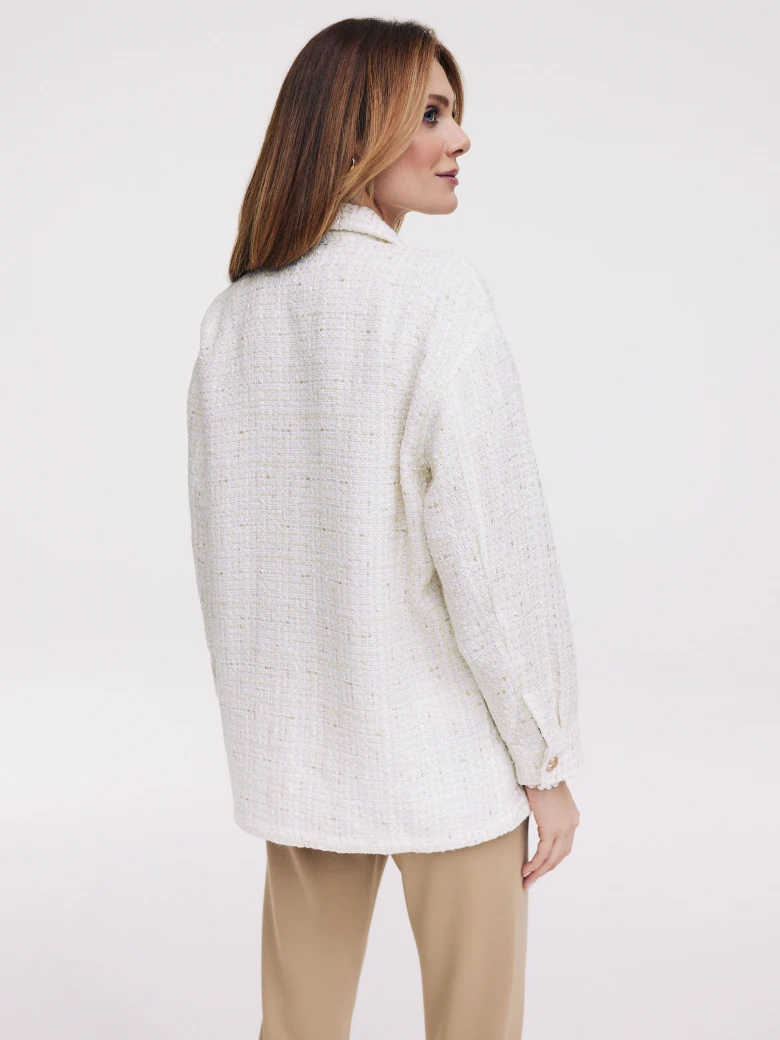 Shirt jacket in beige color