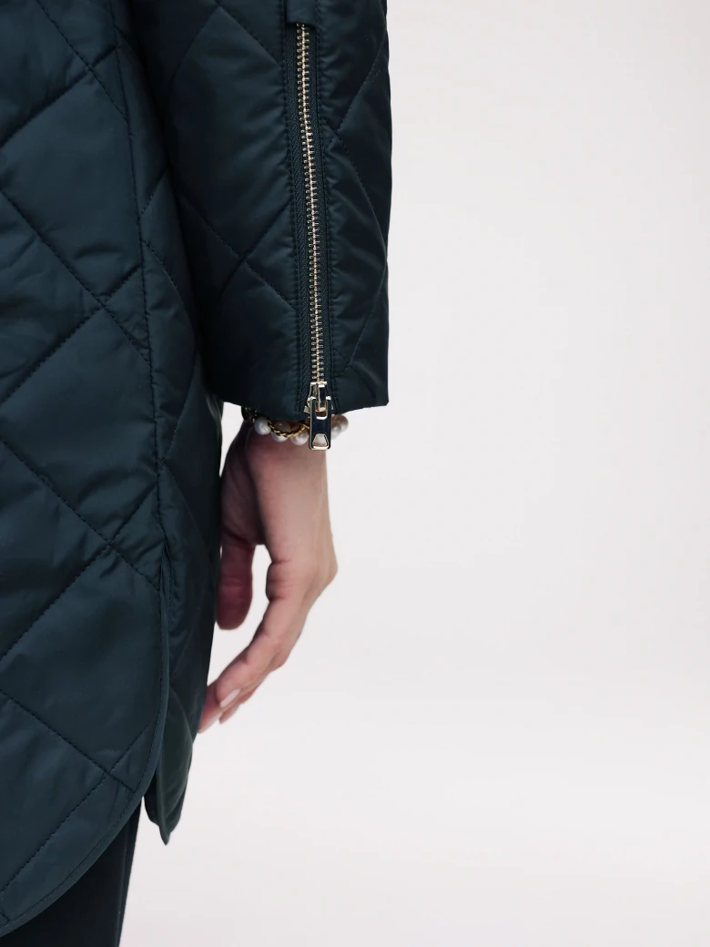 Navy blue quilted transitional coat