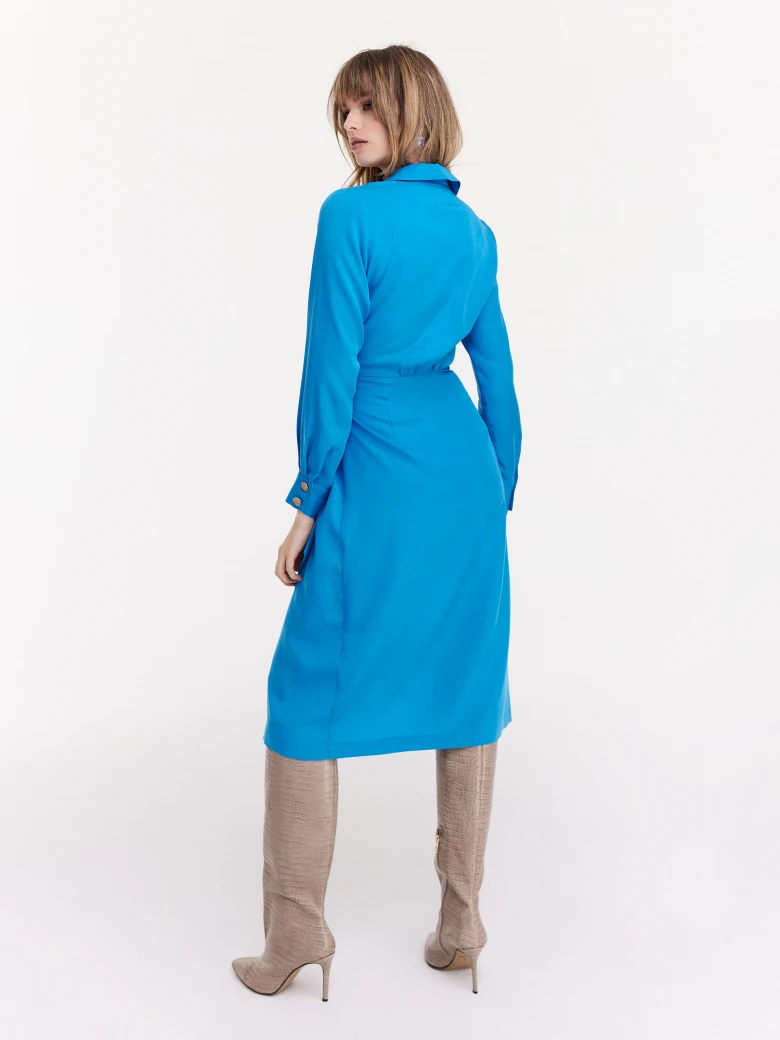 Blue dress cut off at the waist