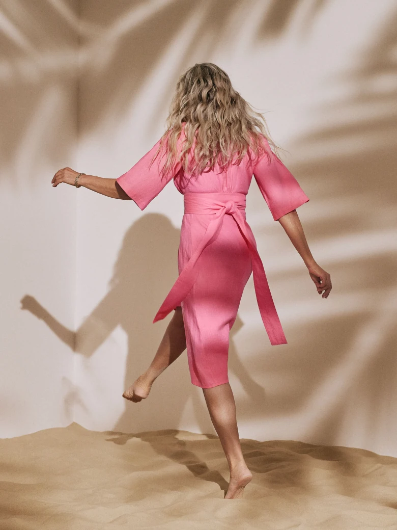 Pink kimono cut dress